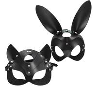 WFKKMEQ Masquerade Mask Couples Set, 2PCS Venetian Party Mask Fancy Dress Accessories Set Masque Costume Dress Party Accessories Cosplay Venetian Masks for Venetian Masquerade Carnival Dres(Black)