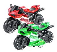 WFKKMEQ Motorcycle Toys, Highly Simulation Motorbike Model Toy, Alloy Motorcycle Model Pull-Back Vehicle Toy, Kids Motorbike Toys for Boys and Girls - 2PCS