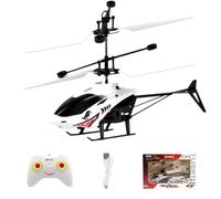 WFKKMEQ RC Helicopter, Remote Control Helicopters, Aircraft Model Helicopters, One Key Take Off and Landing, Easy to Fly Indoor and Outdoor Radio RC Flying Birthday Presents (White)