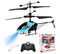 WFKKMEQ Remote Control Helicopter, RC Helicopter RC Flying Mini Helicopters Models Controlled Aircraft Controlled Aircraft Indoor Remote Control Helicopters Drone Gifts for Birthday(Blue)