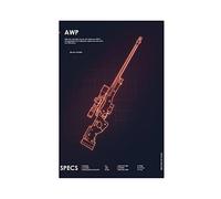 WFKLMSL Awp Cs Go Weapon Sniper Art Prints Posters Aesthetic Canvas Poster Wall Art Decor Print Picture Paintings for Living Room Bedroom Decoration Unframe-style 12x18inch(30x45cm)
