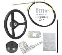 WFLNHB 10FT Boat Rotary Steering System Outboard Kit SS13714 Marine with Wheel