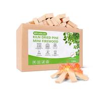 WFLUOLUO Mini Firewood 5'' Lengths Barkless Pine Kiln Dried Firewood Great Fire Pit Accessories Prefect for Solo Stove Mesa XL, Tabletop Fire Pit,Mesa Fire Sticks Wood,8Lbs