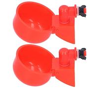 WFNIHONHON for Automatic Poultry Drinker, for Red Plastic Water Cup, 2pcs Set Drinking Bowl for Chicken, Pigeon and Birds