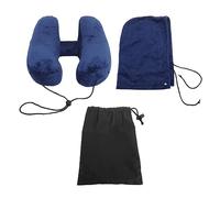 WFNIHONHON for Travel Pillow with Detachable Cover, Fast Inflation, Adjustable Neck Support, Portable Design, Ideal for Airplane, Car, Train Use, Gift for Family Friends Colleagues (Navy Blue)