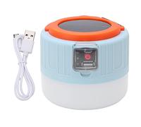 WFNIHONHON Solar LED Camping Light for Outdoor, Rechargeable Lantern with Power Display, High Brightness 300W, Weatherproof Emergency Light for Tent, Night Market, Power Failure (Orange Blue)