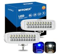 WFPOWER LED Marine Boat Lights, 6.3Inch White & Blue Spreader 2 In 1 Deck Spot Light IP67 Waterproof Double Row T-Top Dock Fog Spotlights for Pontoon Boat Fishing Accessories Truck 12V 24V (2 Pack)