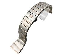 WFRUEDWC 15 17 18 23 25mm 316L Stainless Steel Watchband Fit for Omega Double Eagle Constellation Watch Strap (Color : Silver Gold, Size : 15x5.5mm)