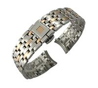 WFRUEDWC 16mm 19mm 20mm 316L Curved End Stainless Steel Watchband For Omega DE VILLE PRESTIGE Orbis Edition Watch Strap Folding Clasp
