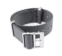 WFRUEDWC 18/20/22/24mm Fit for NATO Fit for Zulu Woven Nylon Strap Stainless Steel Buckle Universal Men Women Soft Wrist Band Belt Watch Accessories Watch Strap (Color : Black Grey, Size : 24mm)