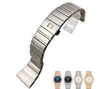 WFRUEDWC 18mm 23mm 25mm Stainless Steel Watch Bands Folding Buckle Watch Strap for Omega Double Eagle Constellation Seamaster Bracelet