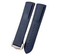 WFRUEDWC 19mm 20mm 21mm 22mm Rubber Silicone Watchband for Omega AT150 300 De Ville Planet Ocean Watch Pointed Buckle Strap (Color : Black Yellow, Size : 19mm)