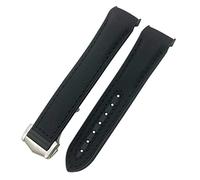 WFRUEDWC 19mm 20mm 21mm 22mm Rubber Watchband Fit for Omega Planet Ocean Diver 300 Silicone Nylon Sports Watch Strap (Color : Black Orange Leather, Size : 21mm)