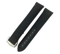 WFRUEDWC 19mm 20mm Nylon Canvas Watch Strap for Omega 300 AT150 Fabric Aqua Terra 150 Blue 21mm 22mm Watchband Buckle (Color : Black Blue 2, Size : 22mm)