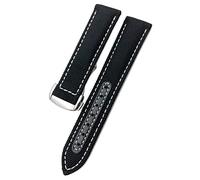 WFRUEDWC 19mm 20mm Nylon Canvas Watch Strap for Omega 300 AT150 Fabric Aqua Terra 150 Blue 21mm 22mm Watchband Buckle (Color : Black Blue 2, Size : 22mm)