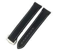 WFRUEDWC 19mm 20mm Nylon Canvas Watch Strap for Omega 300 AT150 Fabric Aqua Terra 150 Blue 21mm 22mm Watchband Buckle (Color : Black Blue 2, Size : 22mm)