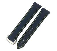 WFRUEDWC 19mm 20mm Nylon Canvas Watch Strap for Omega 300 AT150 Fabric Aqua Terra 150 Blue 21mm 22mm Watchband Buckle (Color : Black Blue 2, Size : 22mm)