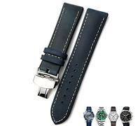 WFRUEDWC 20mm 21mm 22mm Leather Watch Strap Black Brown Watch Bands For Rolex For Omega Seamaster 300 For Hamilton For Seiko For IWC For Tissot Bracelet (Color : 10mm Gold Clasp, Size : 20mm)