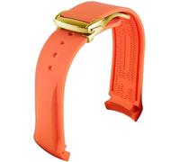 WFRUEDWC 20mm 22mm Curved End Rubber Watch Band for Omega Seamaster Watch Straps with Folding Buckle Luxury Bracelets Silicone Watchbands