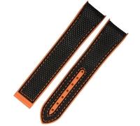 WFRUEDWC 20mm 22mm Rubber Nylon Silicone Watch Band For Omega GMT Planet Ocean Seamaster Diver 300 Curved End Orange Watch Strap