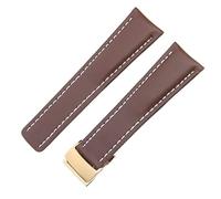 WFRUEDWC 22mm 24mm Genuine Leather Black Brown Watchband For Breitling Men Watch Strap Deployment Clasp