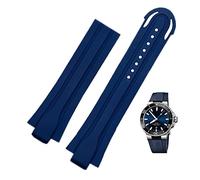 WFRUEDWC 24mm*12mm Lug End Rubber Waterproof Watchband For Oris Wristband Silicone Watch Strap Stainless Steel Folding Clasp