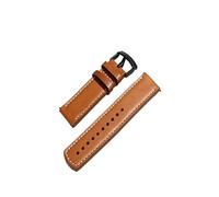 WFRUEDWC 24mm Genuine Stitch Leather Watch Band Sport Black Brown Watch Strap (Color : Brown, Size : 24mm)