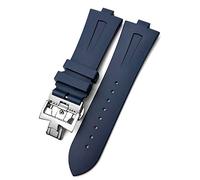 WFRUEDWC 25mm * 8mm Rubber Silicone WatchBand Replacement For Vacheron Constantin Overseas Watch Black Blue Waterproof Sport Strap