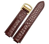 WFRUEDWC American Crocodile Leather Watch Strap Suitable For Cartier Blue Balloon Convex Leather Strap 18 20mm Men And Women Black