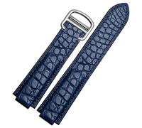 WFRUEDWC American Crocodile Leather Watch Strap Suitable For Cartier Blue Balloon Convex Leather Strap 18 20mm Men And Women Black (Color : 10mm Gold Clasp, Size : 20-12mm)
