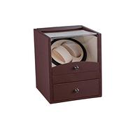 WFRUEDWC Automatic Watch Winder Box Watch Winder Box 2+2 Automatic Mechanical Watch Winder Double Watch Winding Box Shaker Quiet Silence Motor Watches Storage Winding (Brown)