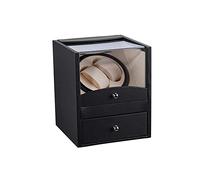 WFRUEDWC Automatic Watch Winder Box Watch Winder Box 2+2 Automatic Mechanical Watch Winder Double Watch Winding Box Shaker Quiet Silence Motor Watches Storage Winding (Black)
