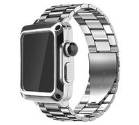 WFRUEDWC Case+Strap for Watch Band 44mm 42mm 38mm 40mm Stainless Steel Metal Bracelet for i-Watch SE 7 6 5 4 3 Protective Cover (Color : Black, Size : 38mm for iwatch 321)