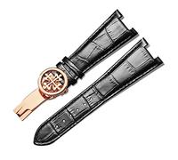WFRUEDWC Genuine Leather Watch Strap For Patek Philippe 5711 5712G Waterproof Sweat-Proof Concave Folding Buckle Watchband 25mm Wristband