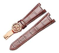 WFRUEDWC Genuine Leather Watch Strap For Patek Philippe 5711 5712G Waterproof Sweat-Proof Concave Folding Buckle Watchband 25mm Wristband