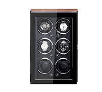 WFRUEDWC Luxury Wooden Watch Winder Box Motor Shaker Holder 6Slots Storage Boxes Automatic Mechanical Watches Winding Machine Luxury Gift (B)