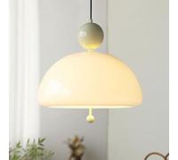 WFRUEDWC Modern Hanging Lamp Exquisite French Cream Pendant Lamp Max 60W Hanging Light Iron Glass White Pendant Chandelier Lighting Fixtures Compatible with Bedroom Dining Room Bedside Restaurant