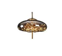 WFRUEDWC Modern Smoke Gray Glass Pendant Light with Globe Shade Bedside Ceiling Lamp for Living Room Dining Room Bedroom Kitchen Island Cafe and Hallway Bar (Color : C_Large)