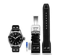 WFRUEDWC Rivet Leather Watch Strap For IWC Pilots Iw500916 Waterproof Sweat Proof Soft And Comfortable Watchband Accessories 21 22mm WatchbandS