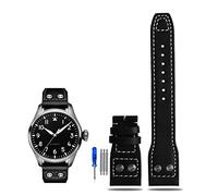 WFRUEDWC Rivet Leather Watch Strap For IWC Pilots Iw500916 Waterproof Sweat Proof Soft And Comfortable Watchband Accessories 21 22mm WatchbandS