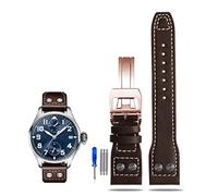 WFRUEDWC Rivet Leather Watch Strap For IWC Pilots Iw500916 Waterproof Sweat Proof Soft And Comfortable Watchband Accessories 21 22mm WatchbandS