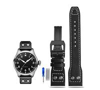 WFRUEDWC Rivet Leather Watch Strap For IWC Pilots Iw500916 Waterproof Sweat Proof Soft And Comfortable Watchband Accessories 21 22mm WatchbandS