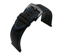 WFRUEDWC Rubber Nylon Canvas Watchband Fit for Omeg-a Speed Sea Fit for Master AT150 20mm 22mm 24mm Replacement Bracelet Watch Fit for Fifty Fathoms Watch Strap (Color : Black-blueline9, Size : 22mm)