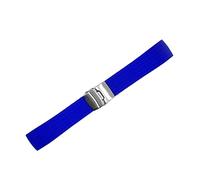 WFRUEDWC Universal Silicone Watchband 18mm 20mm 22mm 24mm Folding Buckle Waterproof Rubber Men Sport Diving Replaces Bracelet Band Watch Watch Strap (Color : Darkblue Silver Buck, Size : 22mm)