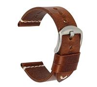WFRUEDWC Vintage cowhide handmade watch strap wrist band 20mm 21mm 22mm 23mm 24mm watch band (Color : 10mm Gold Clasp, Size : 24mm)