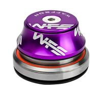 WFS HY877 1-1/8" to 1-1/2" Tapered Integrated Headset Set for Tapered Head Tubes - CNC Aluminum Alloy, Threadless, Sealed Bearings for Mountain Bike, City, Road Bikes, MTB & BMX, Purple