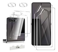 WFTE 2+2+2 Pack for Samsung Galaxy Z Flip 7 Screen Protectors Tempered Glass Outer+Soft TPU Film Inner,9H Hardness,Anti-Scratch,Bubble-Free Screen Protector Camera Lens for Samsung Z Flip7