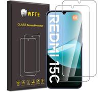 WFTE 2-Pack Tempered Glass for Xiaomi POCO C85/Redmi 15C 4G/5G Screen Protector,9H Hardness,Anti-Scratch,Anti-Fingerprint,Bubble-Free,HD Clear,Premium Protective Film for POCO C85,Case Friendly