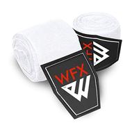 WFX Boxing Hand Wraps 3.5 4.5 Meter Martial Arts Bandages Inner Gloves Wrist Support Straps Punching Under Hand Knuckles Heavy Elasticated Training Bag Mitts Muay Thai (4.5 M, White)