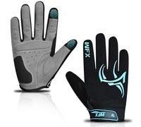 WFX Full Finger Cycling Gloves for Men & Women, Touchscreen Bike Gloves for MTB, Road, BMX & Motorcycle, Breathable Anti-Slip Padded Gloves for Riding, Fitness and Outdoor Sports (Black, L)